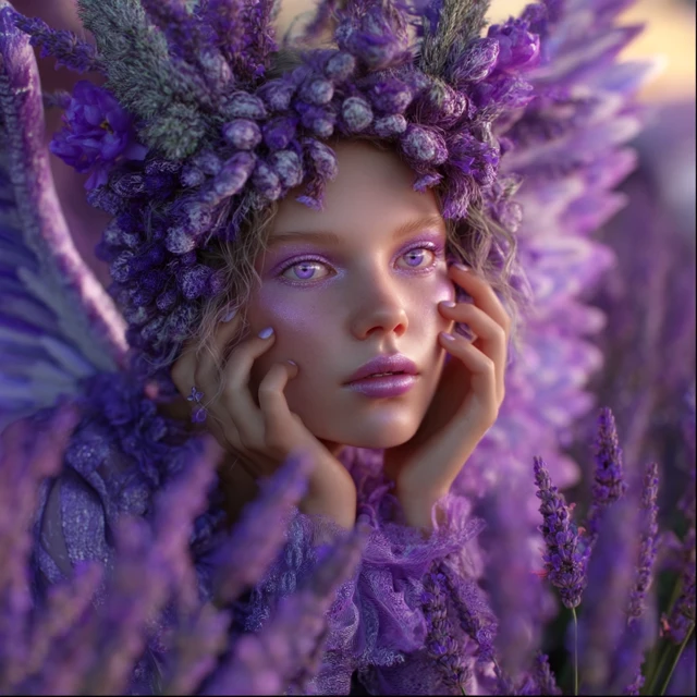 Angel of Love Lavender Fantasy Portrait