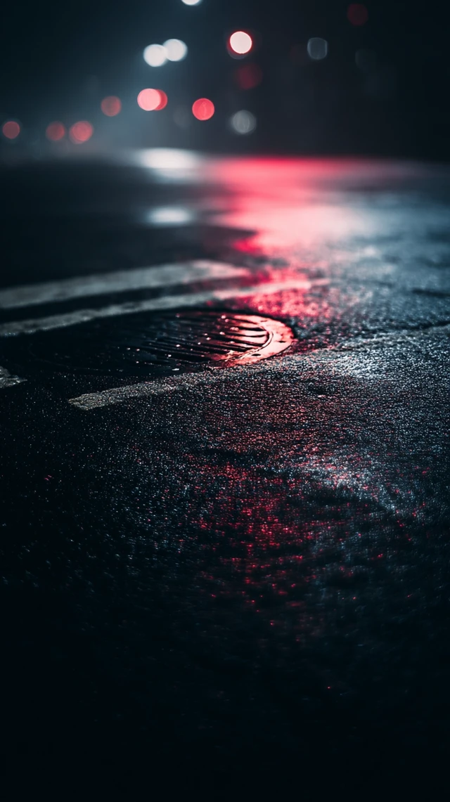 Night Road Asphalt Urban Scene Photography