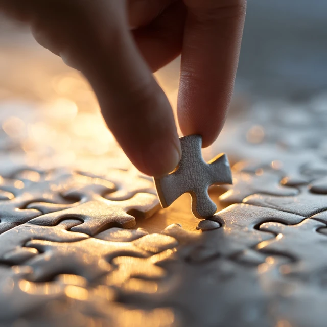 Completing the Puzzle Close Up Shot