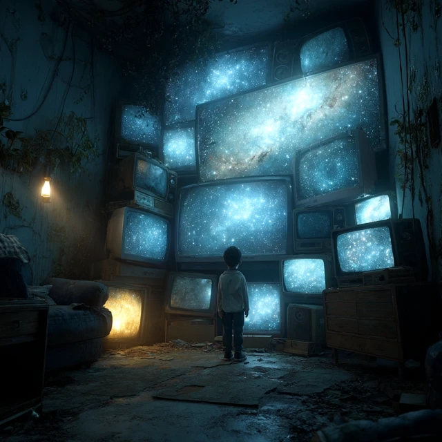 Abandoned Room Boy Starlight Galaxies