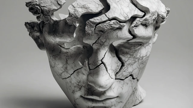 Marble Head Sculpture Mental Overload