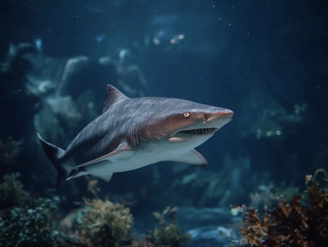 Shark Swimming Underwater Ocean Wildlife