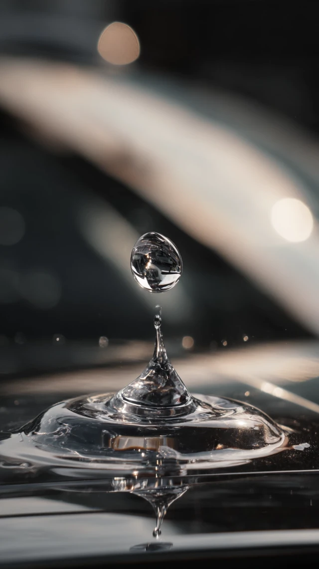Luxury Car in a Drop of Water: Stunning Transparent Art