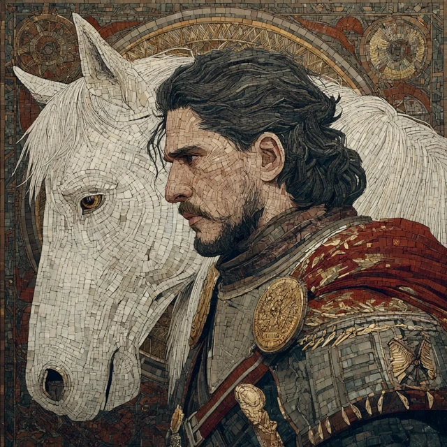 Jon Snow Mosaic Art Game of Thrones