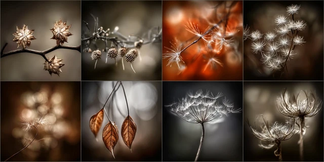Warm Bokeh Moodboard Flowers and Nature Photography
