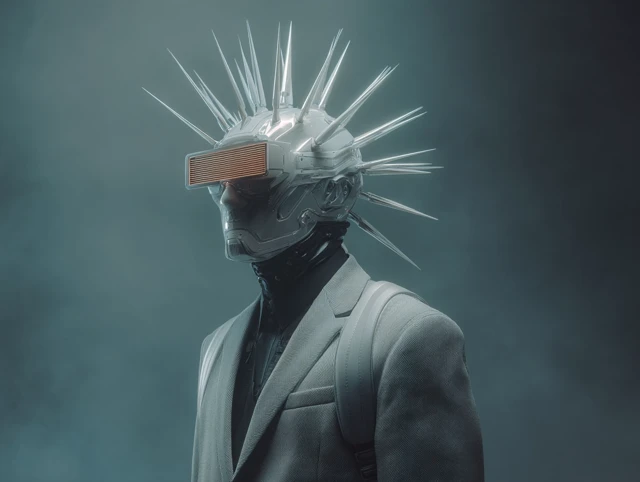 Futuristic Cyberpunk Man in Techwear