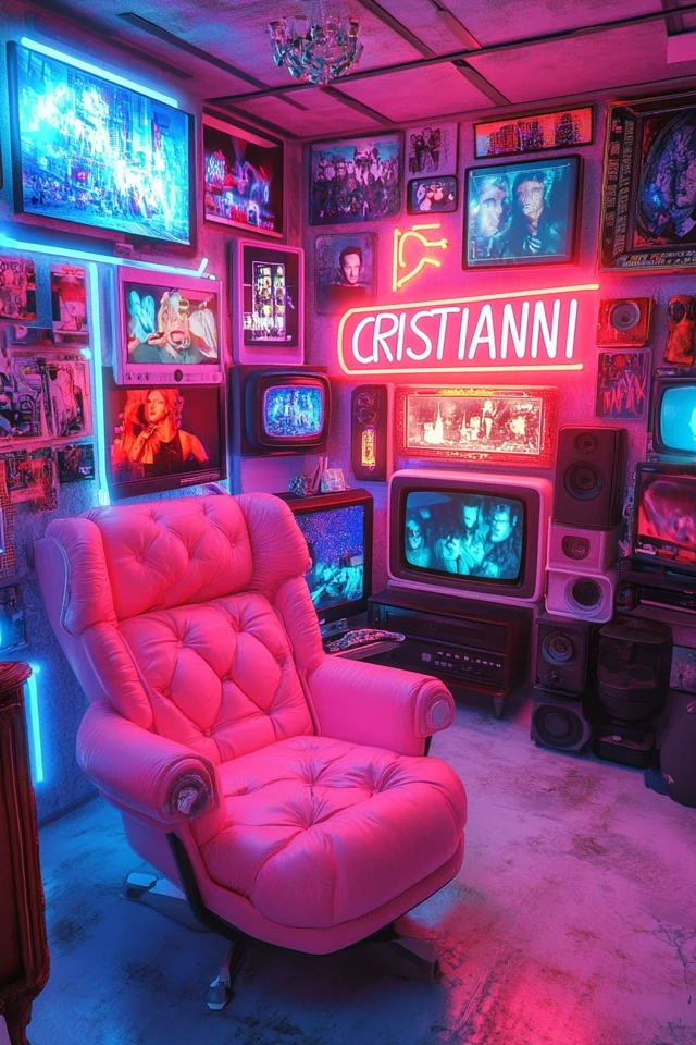 Neon Room Pink Chair Entertainment Icons