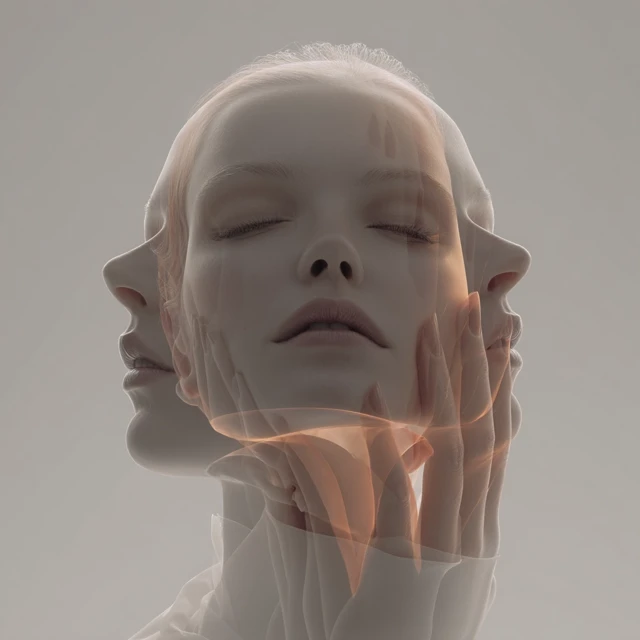 Double Exposure Portrait Self Reflection