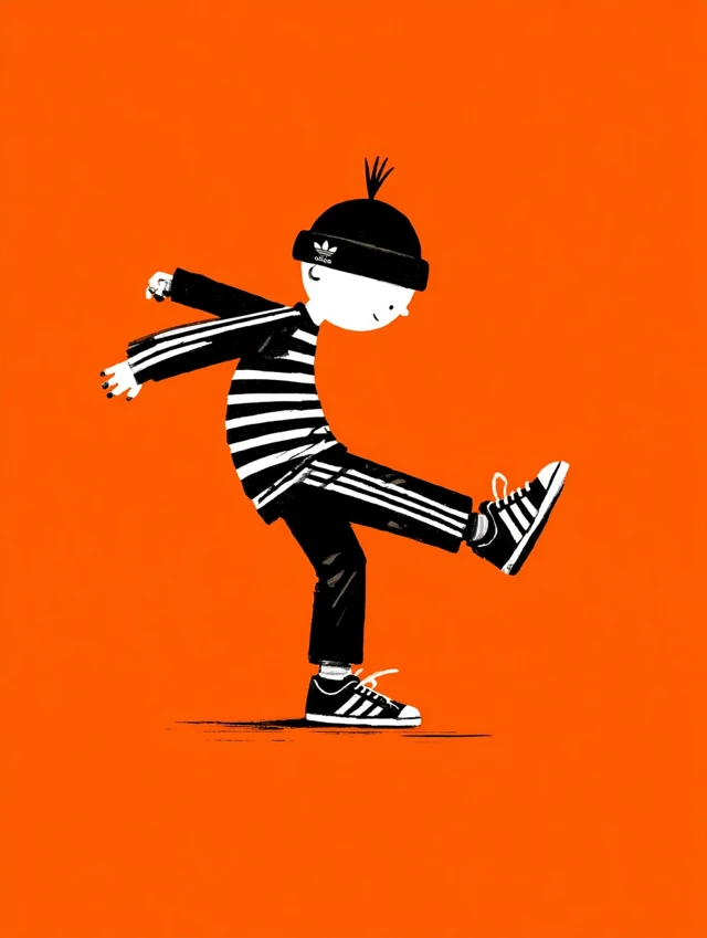 Dancing Gopnik in Adidas Originals Illustration
