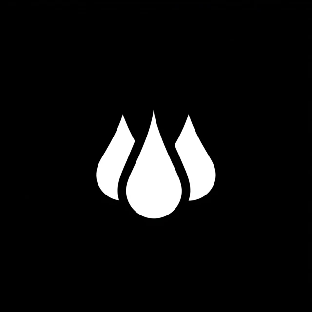 Simple Water Drop Icon Black and White