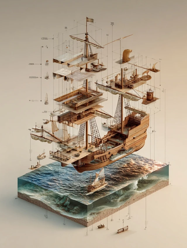 Columbus Caravel Exploded View 3D Diagram