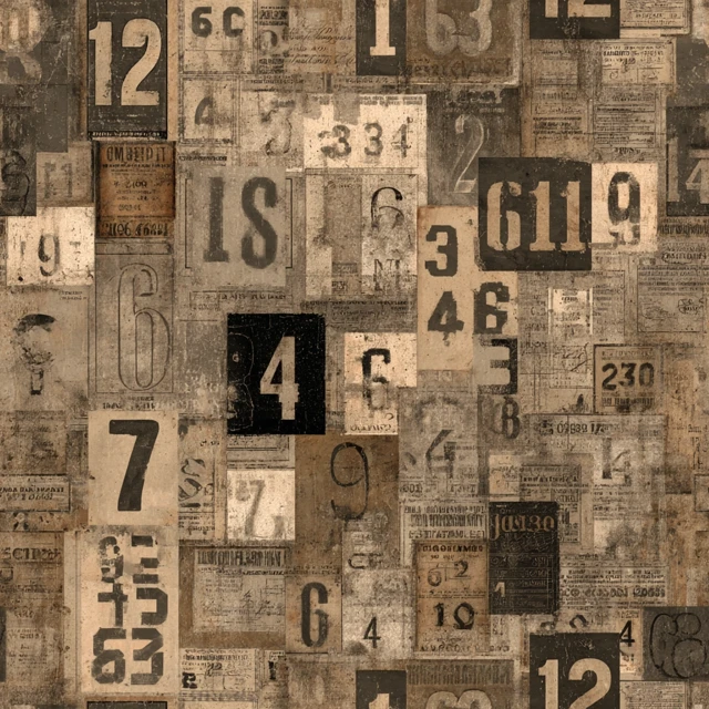 Vintage Number Collage Seamless Pattern Design