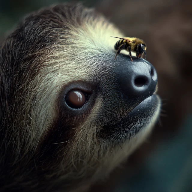 Bee on a Sloth Nose