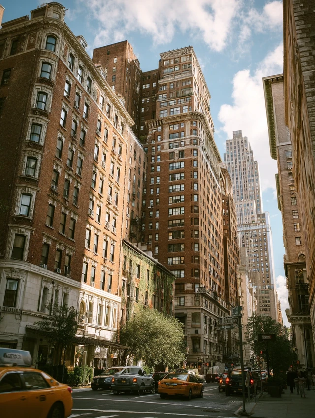 New York City Street Scene Tall Buildings