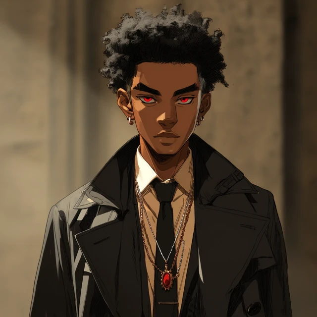 Anime Portrait of a Stylish Young Black Man