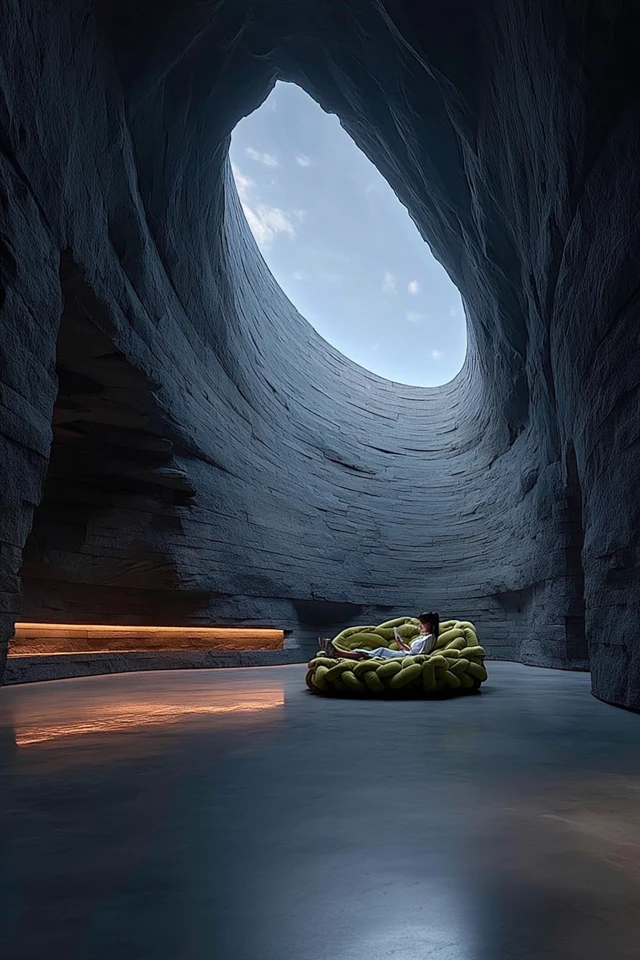 Modern Interior Cave Reading Minimalist Architecture