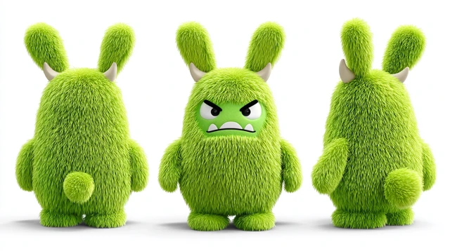 Cute Furry Monster Toy Cartoon Character