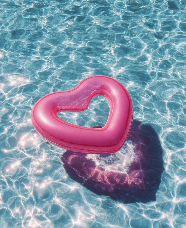 Heart Float in Swimming Pool Summer Vibes