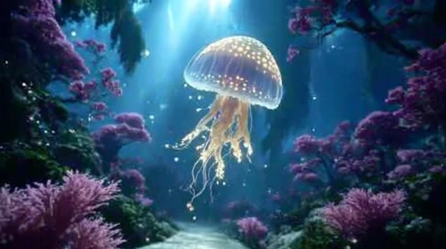 Underwater Scene with Jellyfish