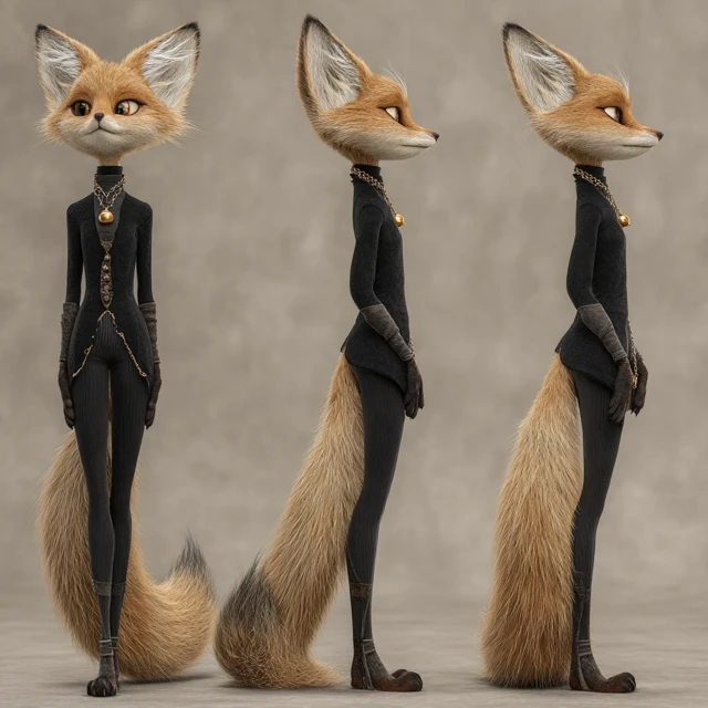 Anthropomorphic Fox in Suit Character Design