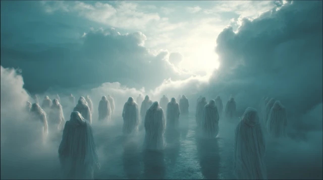 Angels Descending Dramatic Ethereal Scene