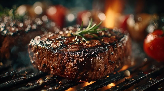 Delicious Grilled Meat Close Up 4K Product Shot
