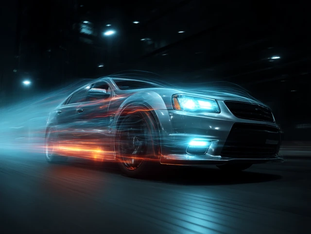 Light Speed Car Advertisement Futuristic Design