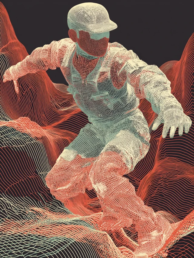 Surreal Landscape Figure Vector Art