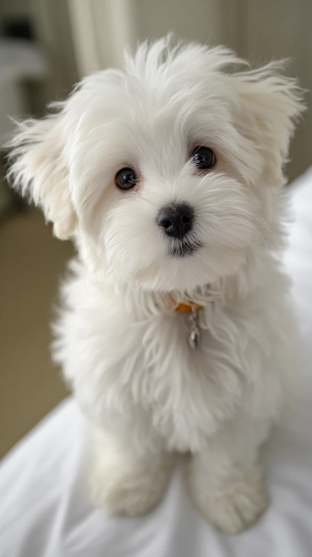 Cute Maltese Puppy Sitting Pretty