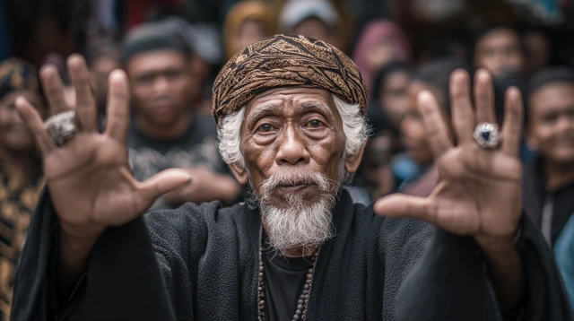Indonesian Shaman Mystical Portrait Close Up