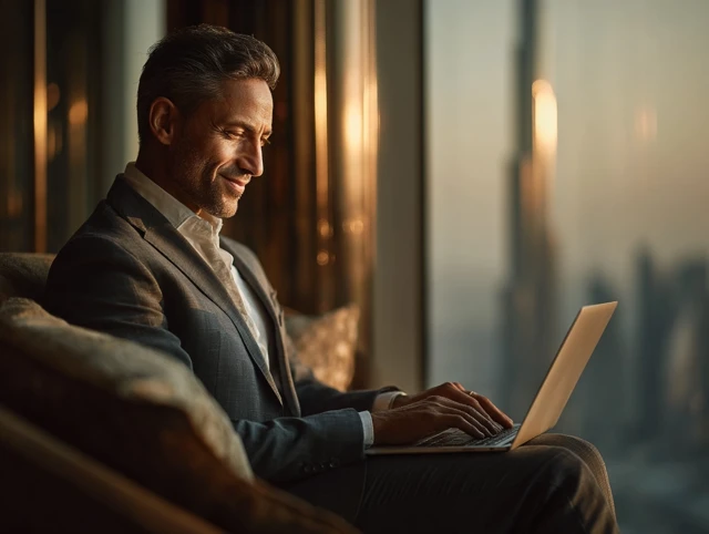 Successful Businessman in Dubai, Elegant Portrait