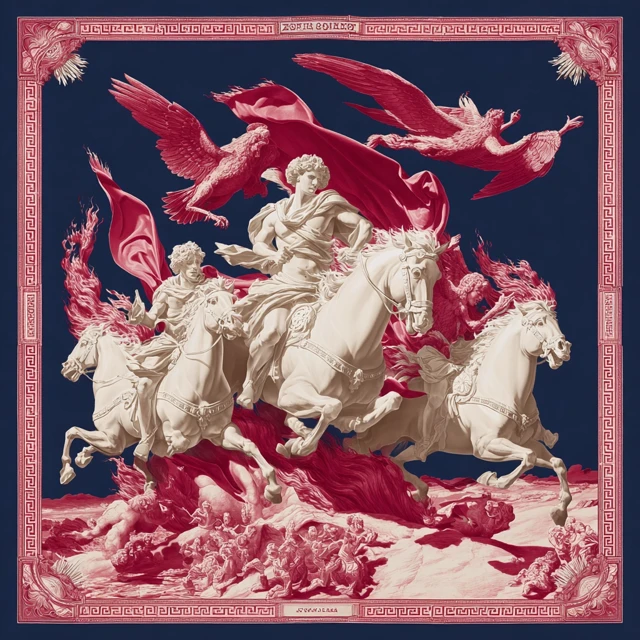 Helios in Chariot Mythological Baroque Art