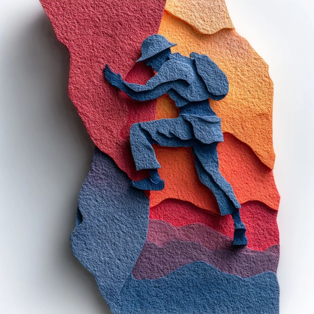 Paper Cutout Rock Climber 3D Art