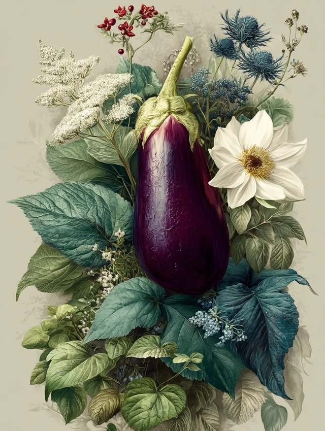 Eggplant Poster Illustration - Plants and Vegetables