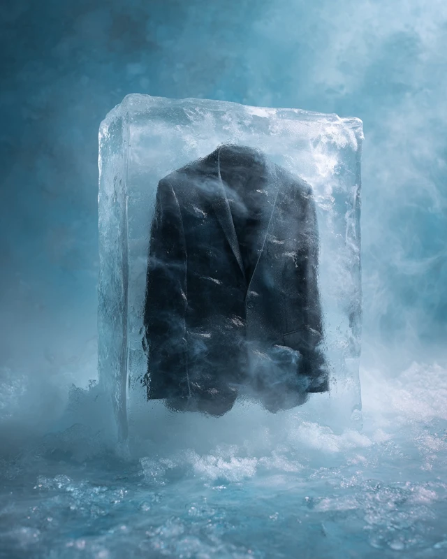 Frozen Blazer Surreal Icy Scene Fabric Texture