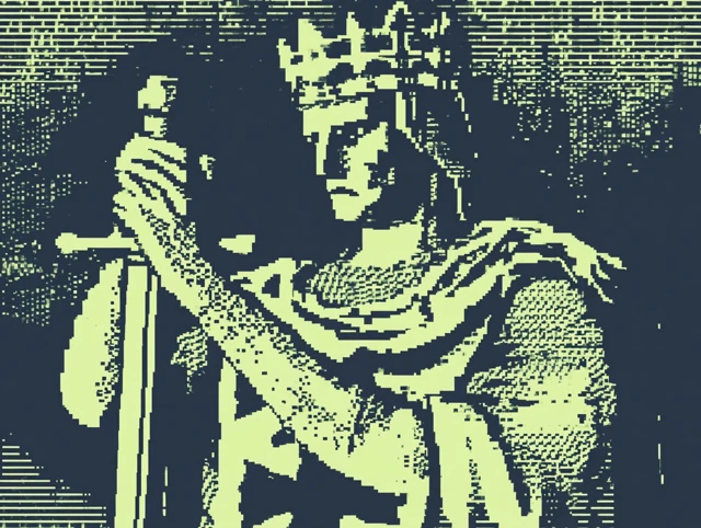 Pixel Art King of England 1066 Retro Graphics