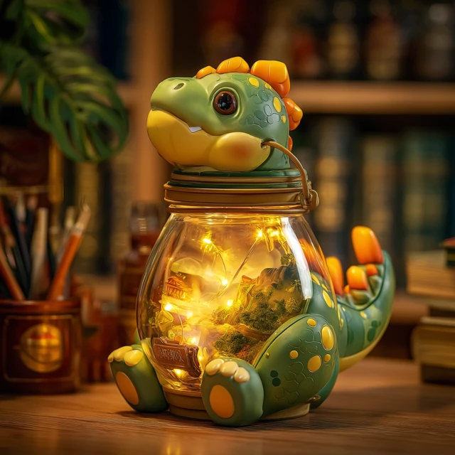 Cute Dinosaur Lantern Pen Holder Decor
