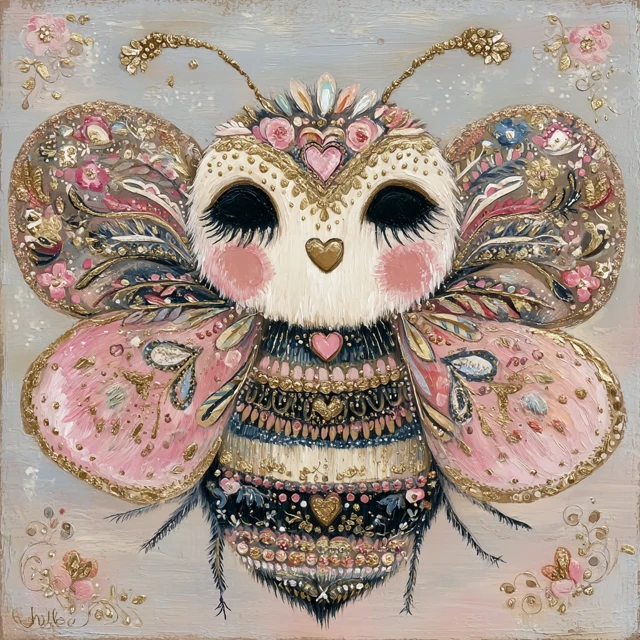 Whimsical Pastel Bee Illustration