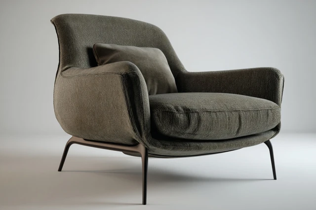 Modern Armchair with Soft Upholstery