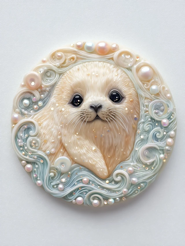 Kawaii Seal and Puffin Adorable Illustration