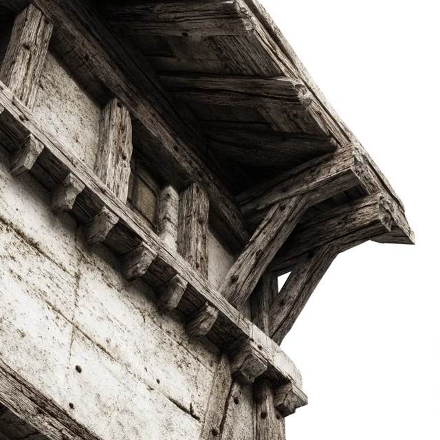 Medieval Building Wood Details Photo
