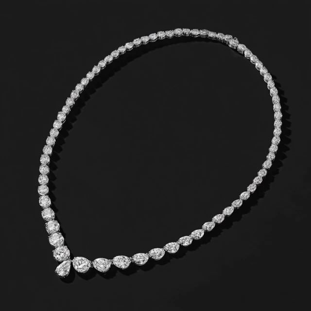 White Gold Diamond Necklace Elegant Design
