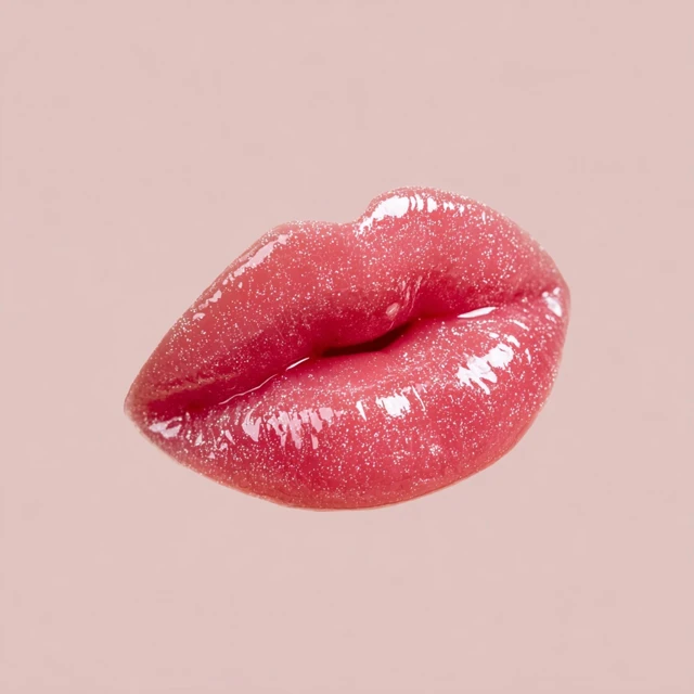 Pink Lip Gloss Swatch Close Up Shiny Glossy