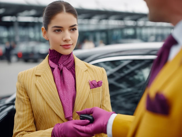 Woman Arriving at Frankfurt Airport Valet Service