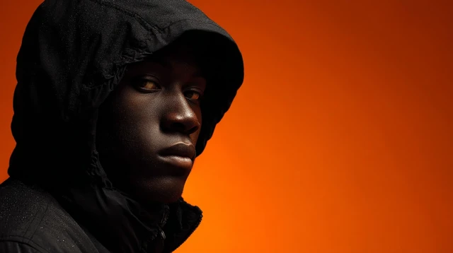 Young African Man Portrait with Dramatic Lighting