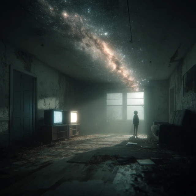 Abandoned Room Boy Starlight Galaxies