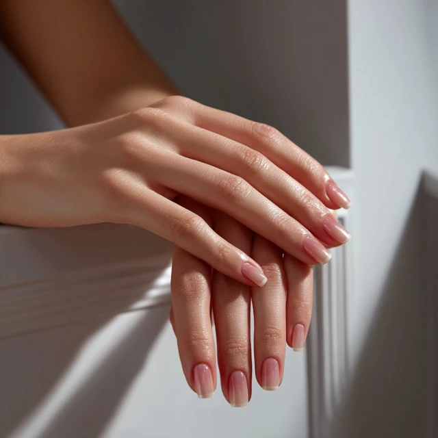 Elegant Female Hands Close-up with Manicured Nails
