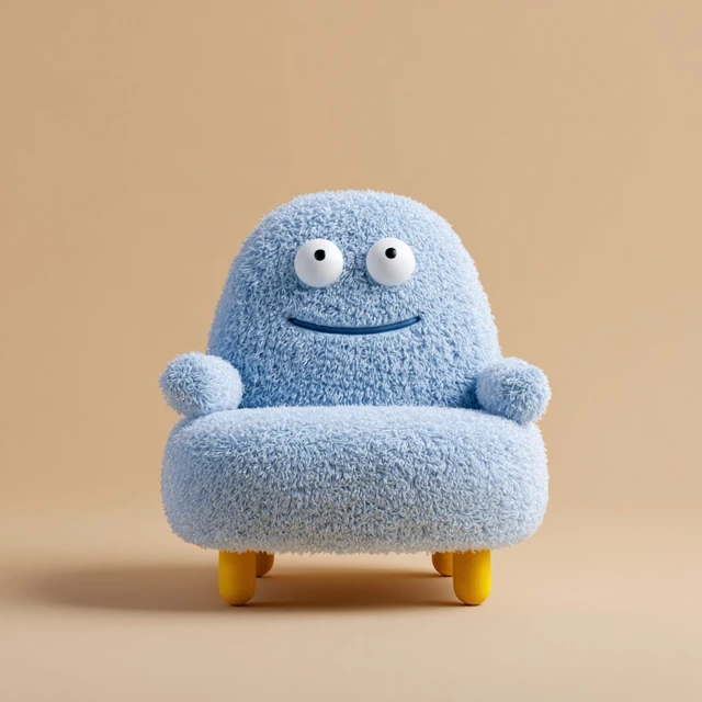Cute Blue Monster Pet Bed for Kids