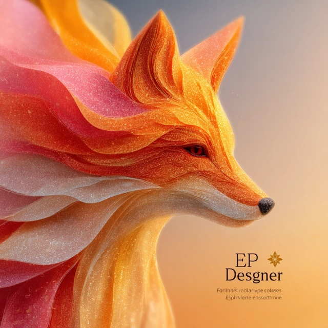 EP Designer Logo Design Fox Silhouette Gradient