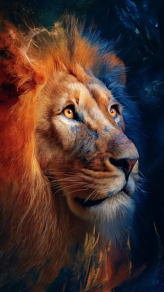 Majestic Lion Portrait A Study of Power and Wisdom